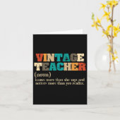 ヴィンテージ教師の定義　教える　新学期 カード (黄色い花)