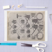 ヴィンテージ散水缶ファームガーデニングデコパージュ 薄葉紙 (クラフト)