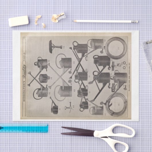 ヴィンテージ散水缶ファームガーデニングデコパージュ 薄葉紙 (クラフト)