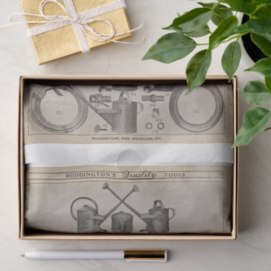 ヴィンテージ散水缶ファームガーデニングデコパージュ 薄葉紙 (ギフト)