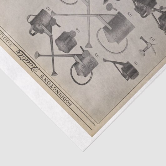 ヴィンテージ散水缶ファームガーデニングデコパージュ 薄葉紙 (詳細)