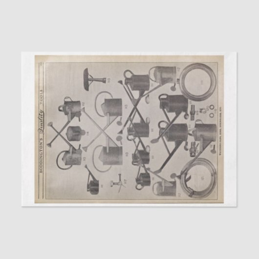 ヴィンテージ散水缶ファームガーデニングデコパージュ 薄葉紙 (正面)