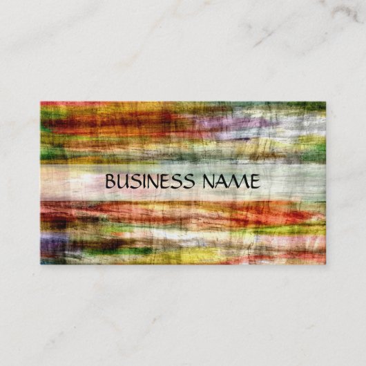 ヴィンテージ数々のカラーの木工芸術 名刺 (正面)