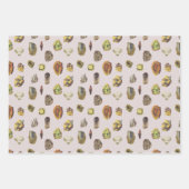 ヴィンテージ数々のカラーイラストレーションロッククリスタル宝石 ラッピングペーパーシート (正面3)