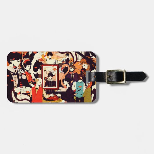 ヴィンテージ数々の人間キャラクターユーモアパーティー ラゲッジタグ (正面横)