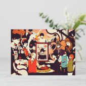 ヴィンテージ数々の人間キャラクターユーモアパーティー 案内状 (スタンド正面)