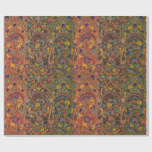 ヴィンテージ数々の着色花柄 ラッピングペーパー (フラット)