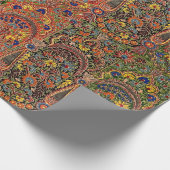 ヴィンテージ数々の着色花柄 ラッピングペーパー (角)