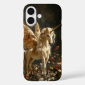 ヴィンテージ数々の色の羽の付いた妖精のユニコーン Case-Mate iPhoneケース (裏面)