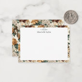 ヴィンテージ数々の色の花と白い赤いバラ ノートカード (正面/裏面インサイチュ)