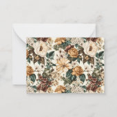 ヴィンテージ数々の色の花と白い赤いバラ ノートカード (裏面)