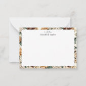 ヴィンテージ数々の色の花と白い赤いバラ ノートカード (正面)