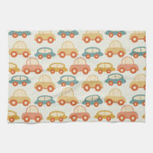 ヴィンテージ数々の色の車型 キッチンタオル (横)