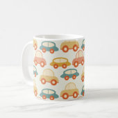 ヴィンテージ数々の色の車型 コーヒーマグカップ (正面左)
