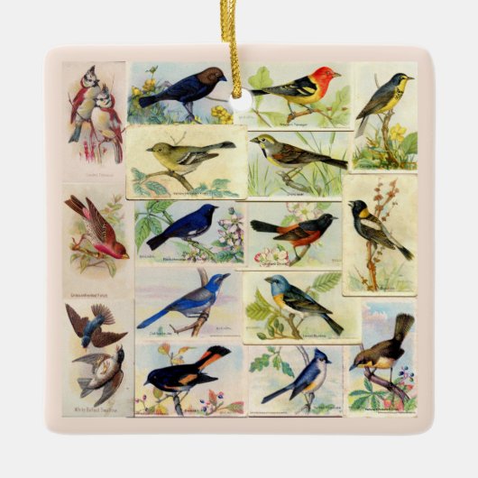 ヴィンテージ数々の色鳥類セラミックオーナメント セラミックオーナメント (正面)
