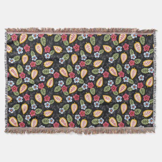 ヴィンテージ数々の花びら色 スローブランケット (正面)