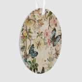 ヴィンテージ数々の蝶と花 オーナメント (正面)