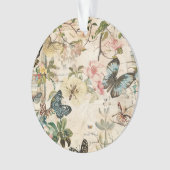 ヴィンテージ数々の蝶と花 オーナメント (正面)