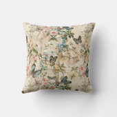 ヴィンテージ数々の蝶と花 クッション (裏面)