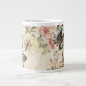 ヴィンテージ数々の蝶と花 ジャンボコーヒーマグカップ (正面)