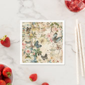 ヴィンテージ数々の蝶と花 スタンダードカクテルナプキン (インサイチュ)