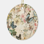 ヴィンテージ数々の蝶と花 セラミックオーナメント (左)
