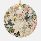 ヴィンテージ数々の蝶と花 セラミックオーナメント (裏面)
