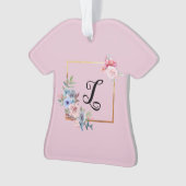 ヴィンテージ数々の黄金色の花モノグラム文字 オーナメント (正面)