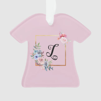 ヴィンテージ数々の黄金色の花モノグラム文字 オーナメント