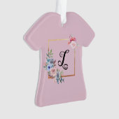 ヴィンテージ数々の黄金色の花モノグラム文字 オーナメント (正面)