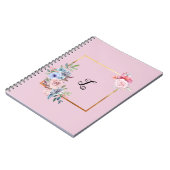 ヴィンテージ数々の黄金色の花モノグラム文字 ノートブック (左側)