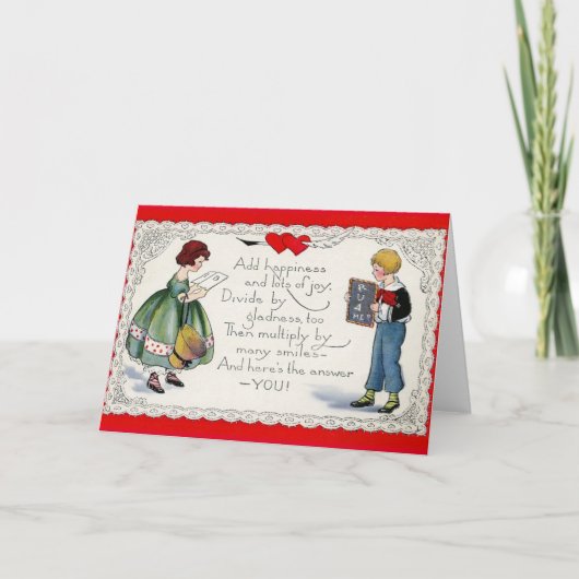 ヴィンテージ数式バレンタインデーカード シーズンカード (正面)