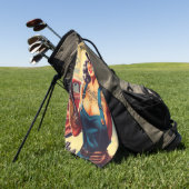 ヴィンテージ整備士のピンアップ ゴルフタオル (グリーン)