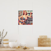 ヴィンテージ整備士のピンアップ ポスター (キッチン)