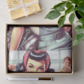 ヴィンテージ整備士のピンアップ 薄葉紙 (ギフト)