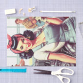 ヴィンテージ整備士のピンアップ 薄葉紙 (クラフト)