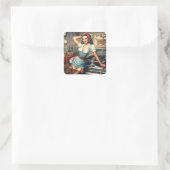 ヴィンテージ整備士ピン留め スクエアシール (バッグ)