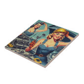 ヴィンテージ整備士ピン留め タイル (側面)