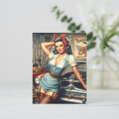 ヴィンテージ整備士ピン留め ポストカード (スタンド正面)