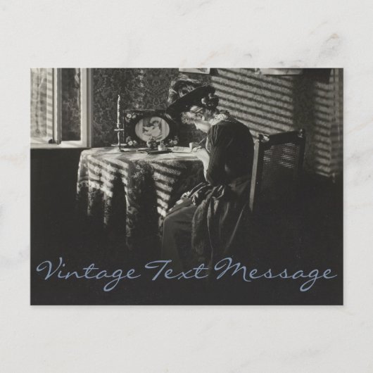 ヴィンテージ文字メッセージ書の女性の手紙 ポストカード (正面)