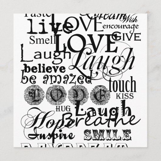 ヴィンテージ文字ライフアドバイスアパレルとギフト アドバイスカード (正面)