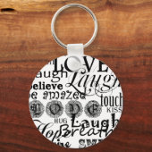 ヴィンテージ文字ライフアドバイスアパレルとギフト キーホルダー (正面)