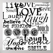 ヴィンテージ文字ライフアドバイスアパレルとギフト ポスター (正面)