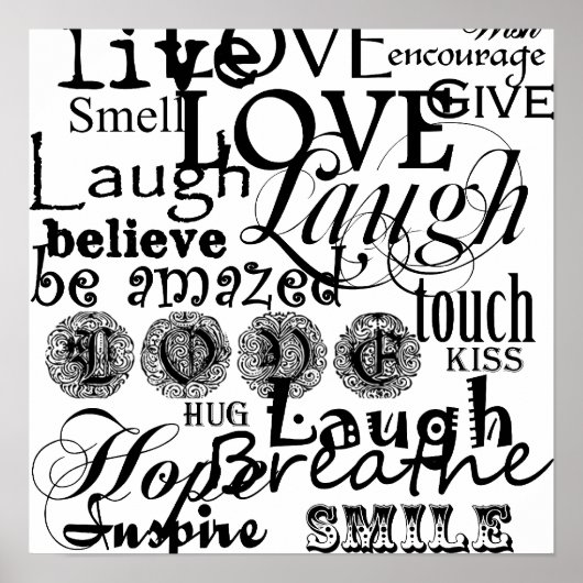 ヴィンテージ文字ライフアドバイスアパレルとギフト ポスター (正面)