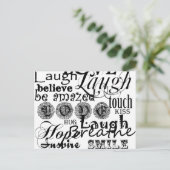 ヴィンテージ文字ライフアドバイスアパレルとギフト ポストカード (スタンド正面)