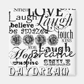 ヴィンテージ文字ライフアドバイスアパレルとギフト マグネット (正面)