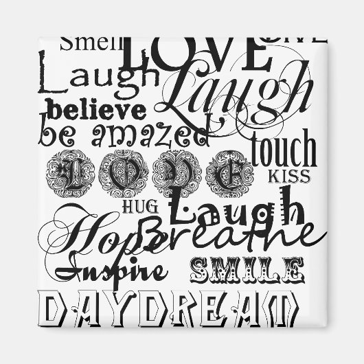 ヴィンテージ文字ライフアドバイスアパレルとギフト マグネット (正面)