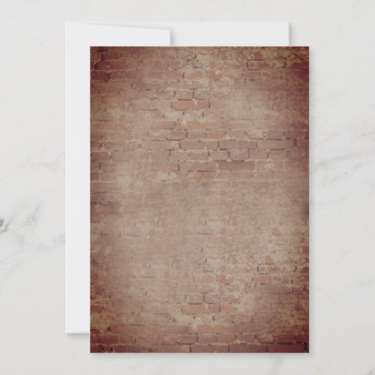 ヴィンテージ文字列軽工業用ブリック仮想 招待状 (裏面)