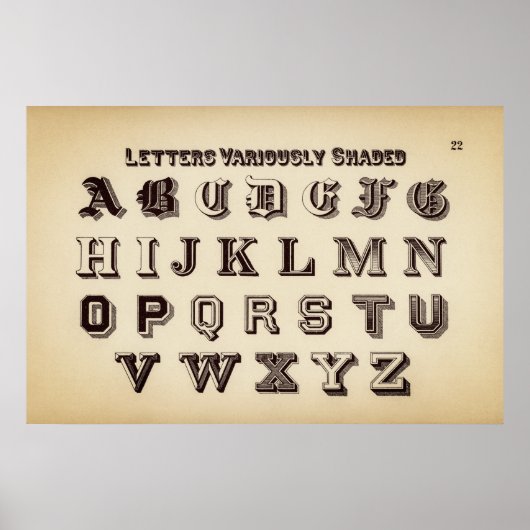 ヴィンテージ文字 ポスター (正面)