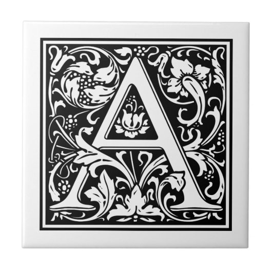 ヴィンテージ文字「A」 タイル (正面)